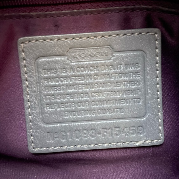 Coach Ocelot Animal Patchwork Monogram Bag with COA, Purple Interior F15459 - Picture 3 of 9